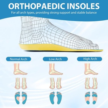 Ortopedické vložky OSDUE, podpora klenby pre plantárnu fascitiídu 41-42 žltej veľkosť 41-42 26,5 cm
