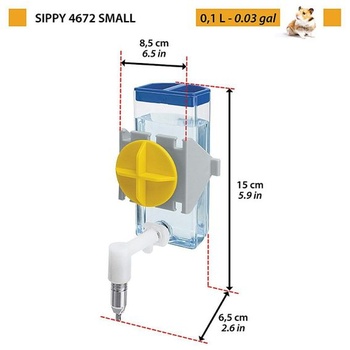 Ferplast Sippy 4672 MALÁ napáječka pro křečky a myši, vhodná pro malé hlodavce, připevňuje se na