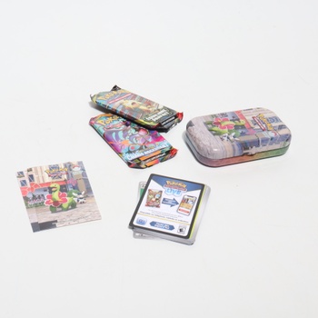 Pokémon: Illumi's Mini Tin - Meganium a Mistigrix (2 boostery, 1 kartička s kresbou a 1 aršík
