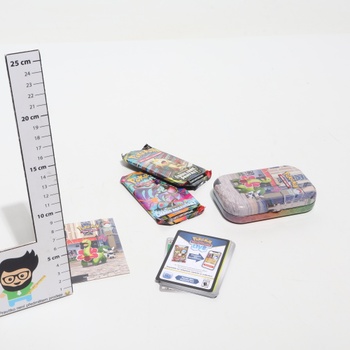 Pokémon: Illumi's Mini Tin - Meganium a Mistigrix (2 boostery, 1 kartička s kresbou a 1 aršík