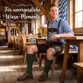 Tradičné bavorské ponožky, pánske tradičné bavorské ponožky pre pánsky outfit na Oktoberfest