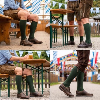 Tradičné bavorské ponožky, pánske tradičné bavorské ponožky pre pánsky outfit na Oktoberfest