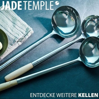 Naberačka na wok JADE TEMPLE, nerezová oceľ, celková dĺžka 43 cm, priemer 11 cm, s drevenou