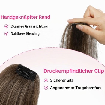 REECHO Clip-in vlasové prodlužování pro objem, sada 2 kusů, 20cm silné vlasové prodlužování pro