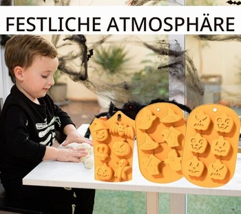 Silikónové formy na pečenie halloweenskych sušienok, sada 3 silikónových foriem na čokoládu s motívom