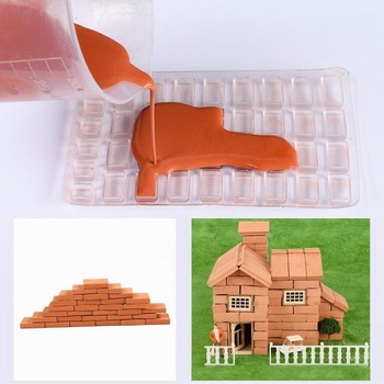 Silikónová forma Woohome na miniatúrne tehly, sada nástrojov na výrobu tehál, malé červené tehly,