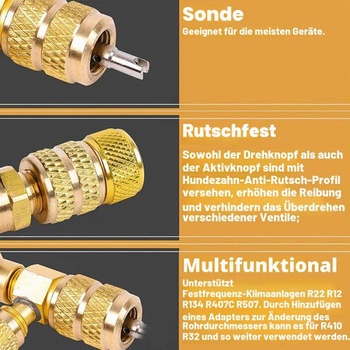 Aramox R32 ventil, odstraňovač jádra ventilu klimatizace, univerzální opravný nástroj pro