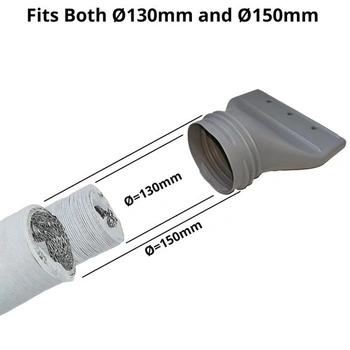 Adaptér pro plochou výfukovou hadici do oken, 130/150 mm, pro mobilní klimatizace