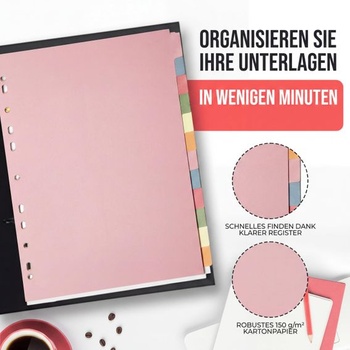 Zakladače The Paper Shop A4, súprava 12 ks - farebné mesačné registre (5 balení) | Deliče a prúžky do
