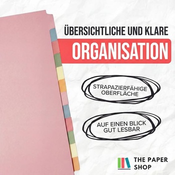 Zakladače The Paper Shop A4, súprava 12 ks - farebné mesačné registre (5 balení) | Deliče a prúžky do