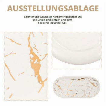 Mramorový keramický tanier, tácka na sushi a steak s matnou spodnou stranou na dezert, prezentáciu