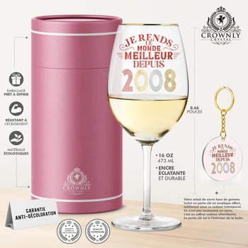 CROWNLY CRYSTAL 2008 Darček k 18 rokom pre dievčatá, Poháre na víno, Personalizované, Dekorácie,