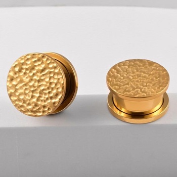 Piercing ucha Vankula, 1 pár, rozšírené ušné tunely, nerezová oceľ pre mužov a ženy, 6mm (2G), zlaté