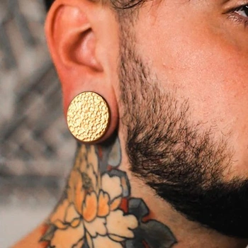 Piercing ucha Vankula, 1 pár, rozšířené ušní tunely, nerezová ocel pro muže a ženy, 6mm (2G), zlaté