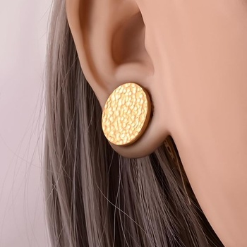 Piercing ucha Vankula, 1 pár, rozšírené ušné tunely, nerezová oceľ pre mužov a ženy, 6mm (2G), zlaté
