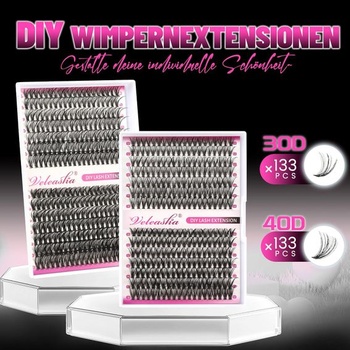 Veleasha Lash Clusters DIY predĺženie rias 30D+40D jednotlivé riasy 266 kusov 9-16 mm zmiešané tenké