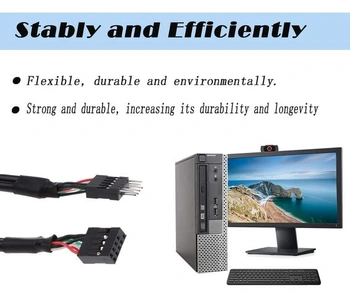 Predlžovací kábel MEIRIYFA USB Header, USB 2.0, 9pinový samec na 9pinovú samicu, interný konektor