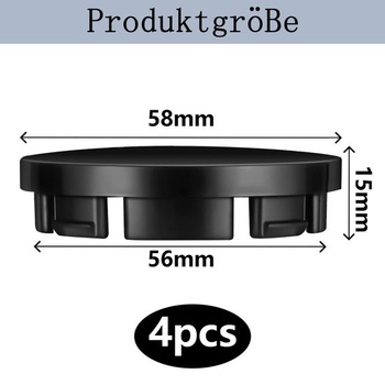 Sada 4 krytů kol GIONAR, 58 mm, kryty kol, středové kryty pro BMW a Mercedes, kryty ráfků, kryty