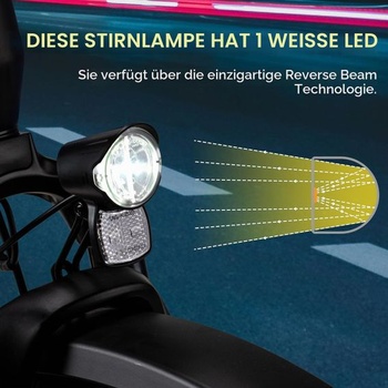 LED světlo na kolo s dynamem 30-100 LUX s certifikací dle německých předpisů pro silniční provoz