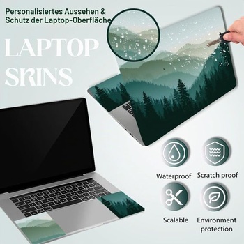 SUPERDANT Notebook Skin Samolepka Kryt Dekor Horský Les Ochranná fólie Univerzální Vhodná pro 12 13
