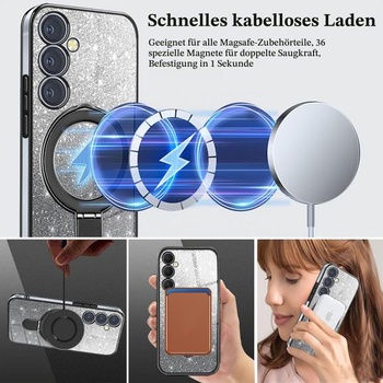 Puzdro pre Samsung Galaxy A55 5G, [Kompatibilný s MagSafe] Trblietavé puzdro na telefón pre Samsung
