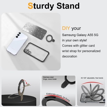 Puzdro pre Samsung Galaxy A55 5G, [Kompatibilný s MagSafe] Trblietavé puzdro na telefón pre Samsung