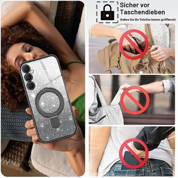 Puzdro pre Samsung Galaxy A55 5G, [Kompatibilný s MagSafe] Trblietavé puzdro na telefón pre Samsung