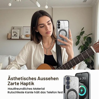 Puzdro pre Samsung Galaxy A55 5G, [Kompatibilný s MagSafe] Trblietavé puzdro na telefón pre Samsung