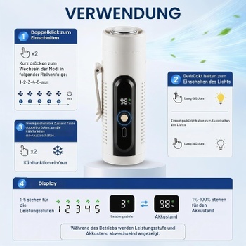 LUCYLANKER Ruční ventilátor/ bílá