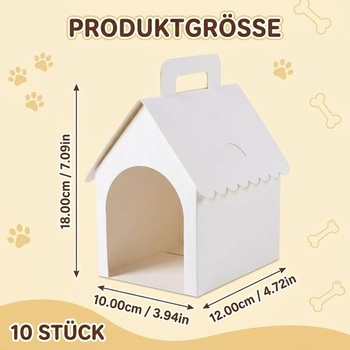 10 darčekových krabíc s motívom psej búdy pre detské narodeninové oslavy, Adopčná párty pre šteňatá,
