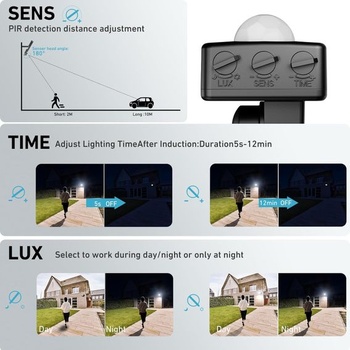 LED reflektor s pohybovým senzorem, venkovní, 50W - 5000LM, 6500K studená bílá. LED bodové světlo s
