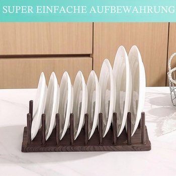 Berglander odkapávač na nádobí 35,6 cm, organizér na talíře/pokličky do kuchyňské linky/pracovní