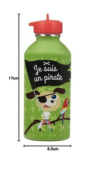 Draeger Paris - Detská fľaša na vodu z nerezovej ocele - Je suis Un Pirate
