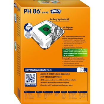 Sáčky do vysavače Swirl PH 86 / PH 99 EcoPor, 4 prachové sáčky + 1 filtr. Viz obrázek a popis.