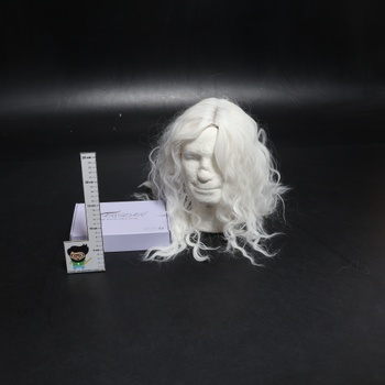 BARSDAR Středně dlouhé vlnité bílé paruky, kudrnaté vlnité bílé paruky pro ženy 50 cm měkká vlnitá