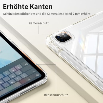 Priehľadný kryt JKSML pre iPad Pro 11 palcov 4./3./2. generácia – biely krémový