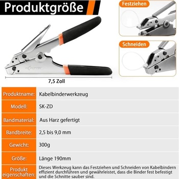 KF CPTEC kleště na stahovací pásky pro nylon/plast, automatické napínání