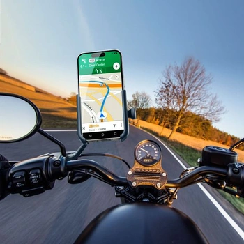 Držák telefonu na motocykl, otočný o 360° pro zpětné zrcátko motocyklu