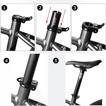 Hliníková sedlovka na bicykel Azarxis, 350 mm, pre horské bicykle, čierna E - čierna 27,2 vnútorný priemer /
