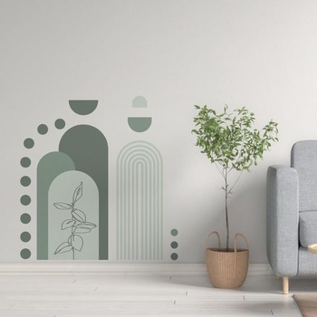 SUPERDANT Zelená boho samolepka na stenu Geometrické samolepky na stenu Zelená boho geometrická hora