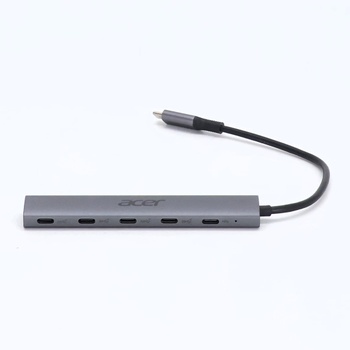 Acer USB C Hub 10 Gb/s s napájaním typu C 100 W, ultratenký 4* USB-C 3.2 multiportový rozbočovač
