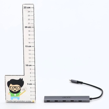 Acer USB C Hub 10 Gb/s s napájaním typu C 100 W, ultratenký 4* USB-C 3.2 multiportový rozbočovač