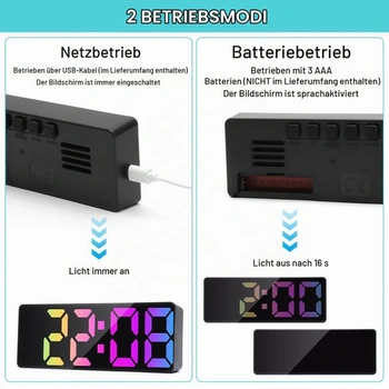HENGBIRD LED digitálny budík s veľkými číslicami, zrkadlový digitálny budík s funkciou odloženia,