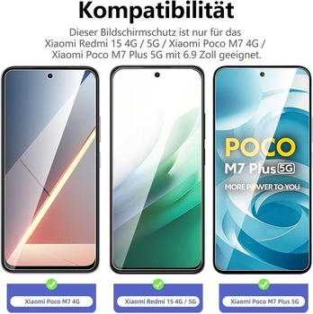 NOVINKA - Sada 3 ks tvrzeného skla pro Xiaomi Redmi 15 5G/4G, Xiaomi POCO M7 4G, POCO M7 Plus 5G,