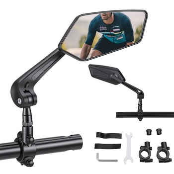 Spätné zrkadlá na bicykel, nastaviteľné o 360°, sada 2 zrkadiel na riadidlá s guľovým kĺbom, HD spätná