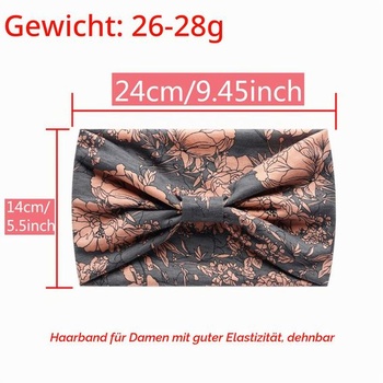 Dámske čelenky, Boho kvetinový vzor, ​​uzlové elastické šatky na jogu, bežecké čelenky 3farebné - 2