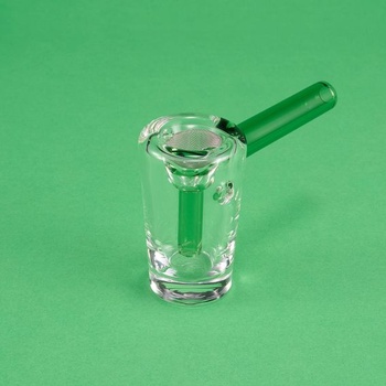 Pocket Bubbler Pipe, 2 v 1 Bubbler Bong a Dry Pipe, Borosilikátové sklo s bočným otvorom pre