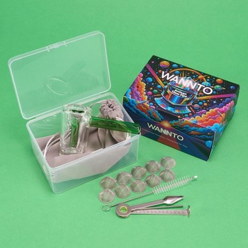 Pocket Bubbler Pipe, 2 v 1 Bubbler Bong a Dry Pipe, Borosilikátové sklo s bočným otvorom pre