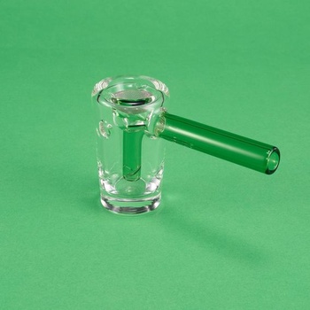 Pocket Bubbler Pipe, 2 v 1 Bubbler Bong a Dry Pipe, Borosilikátové sklo s bočným otvorom pre