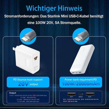 Kabel WITRNCPY Starlink Mini USB C na DC